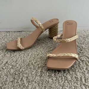 Braided Strap Tan Heels